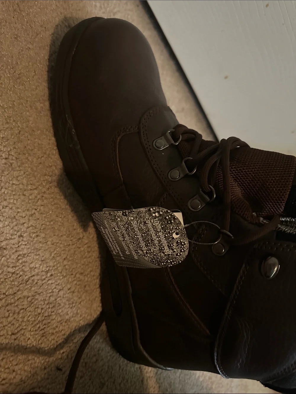Men's Brown Leather Lace-Up Work Boots